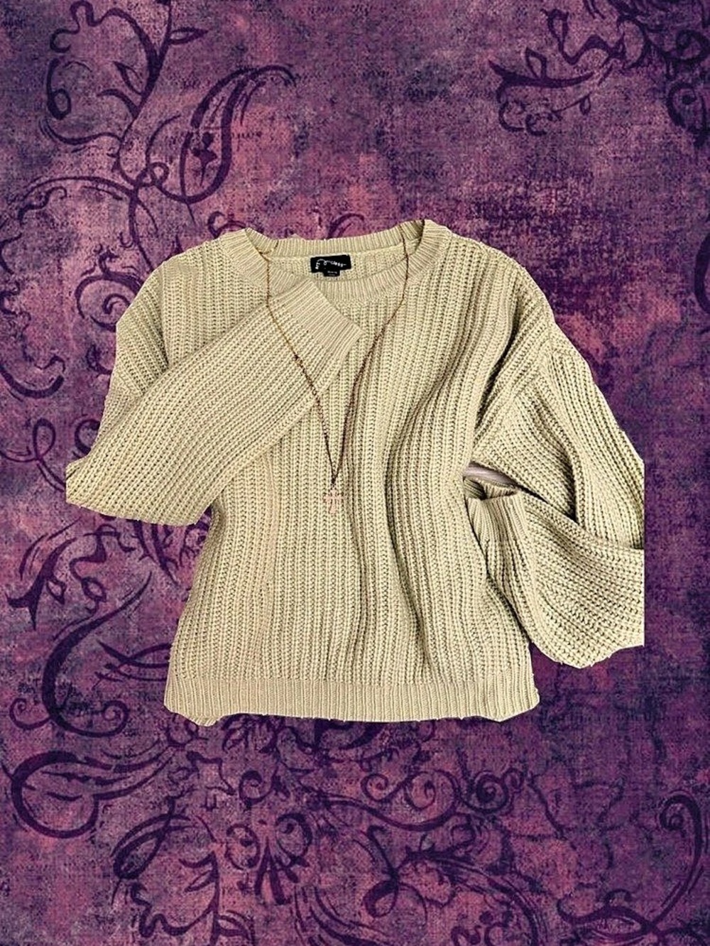 Y2k cozy green knit sweater